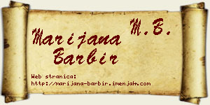 Marijana Barbir vizit kartica